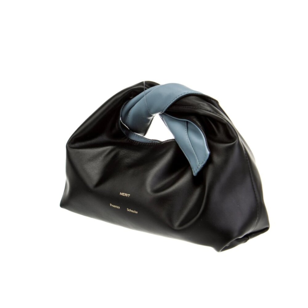 Proenza Schouler Black Leather Clutch with Light Blue Accent - Picture 3 of 12